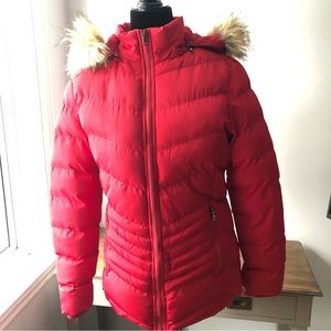 Red Short Puffer Jacket